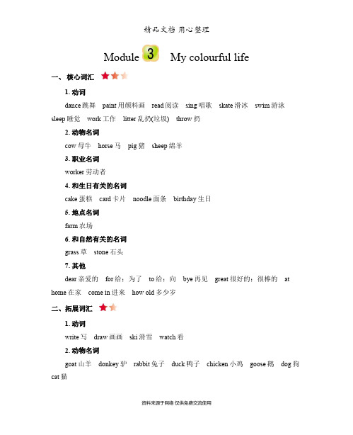 新沪教牛津版三年级下册小学英语 Module 3 单元知识点小结