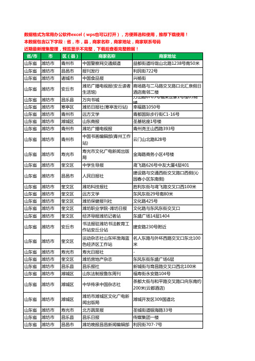 2020新版山东省潍坊市出版工商企业公司商家名录名单黄页联系电话号码地址大全101家