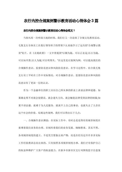农行内控合规案例警示教育活动心得体会3篇