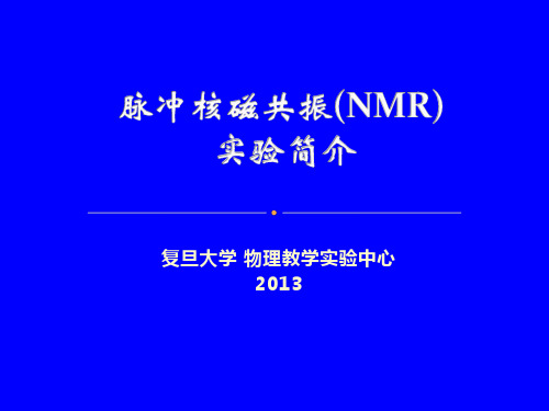 脉冲核磁共振NMR实验简介