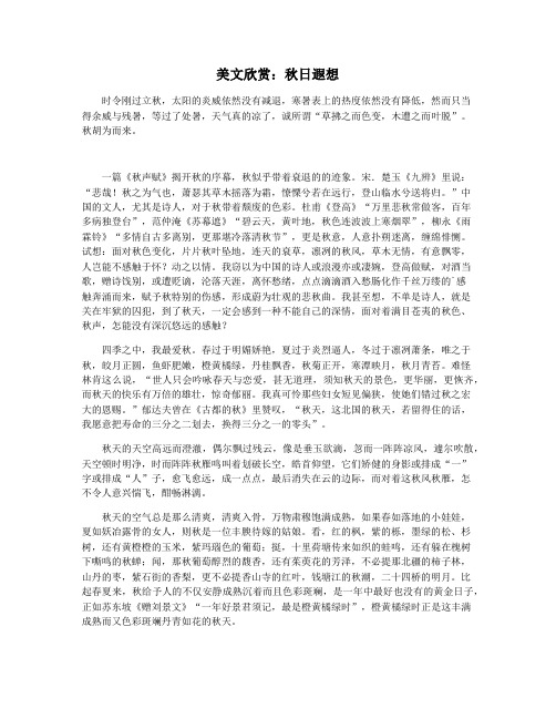 美文欣赏：秋日遐想