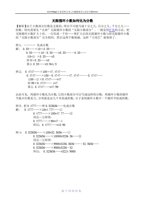 1.6-无限循环小数如何化为分数