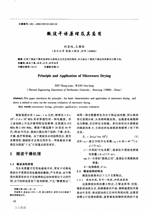 微波干燥原理及其应用
