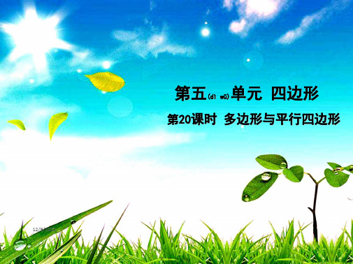 中考数学总复习 第五单元 四边形 第 多边形与平行四边形(考点突破)数学课件