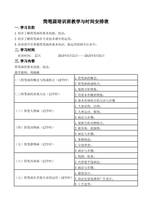 简笔画教学大纲