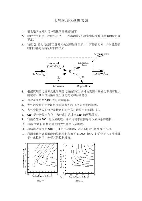 大气环境化学思考
