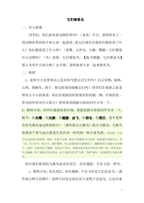 它们都是鸟教学设计