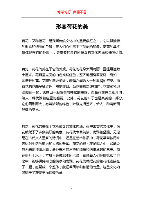 形容荷花的美