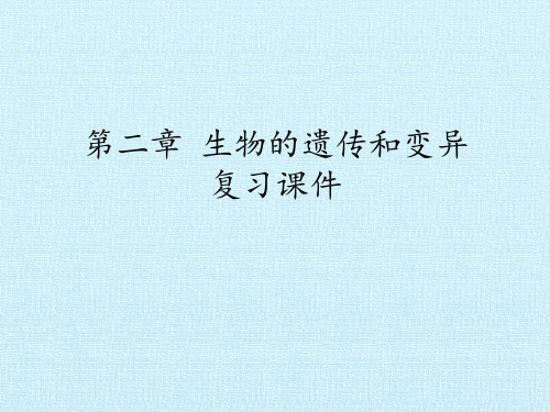 鲁教版五四制初中八年级下册生物：第二章 生物的遗传和变异 复习课件