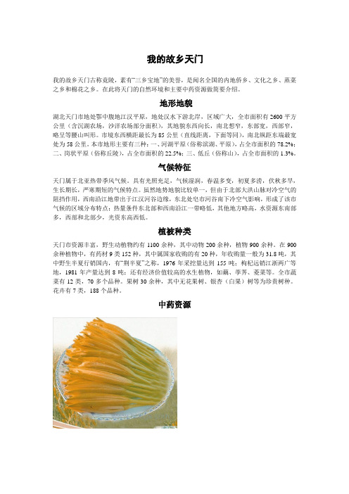 我的故乡天门