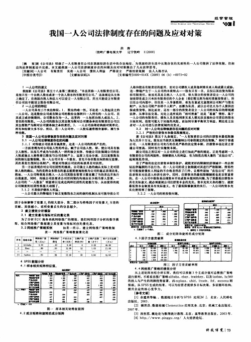 我国一人公司法律制度存在的问题及应对对策