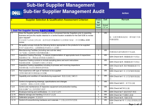 DELL STSM Audit check list(中英文)1.13