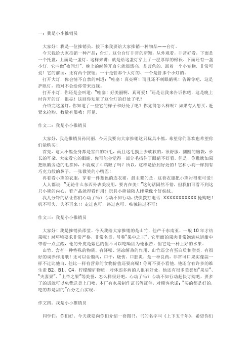 小学生作文范文我是小小推销员作文350字