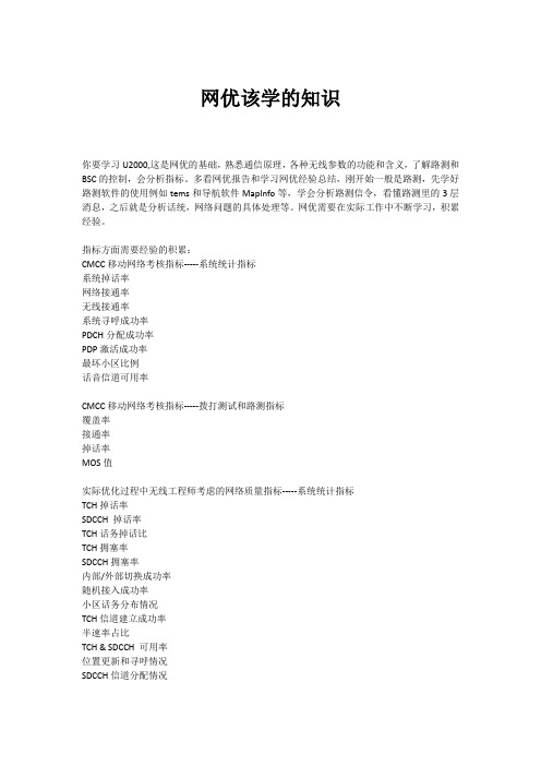 网优该学的知识