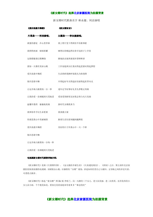新女婿时代歌曲名字-林永健、何洁演唱