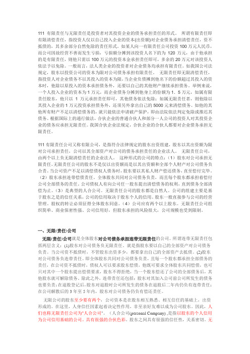 有限公司与无限公司