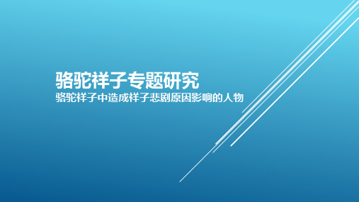 骆驼祥子专题研究--骆驼祥子中造成祥子悲剧原因影响的人物