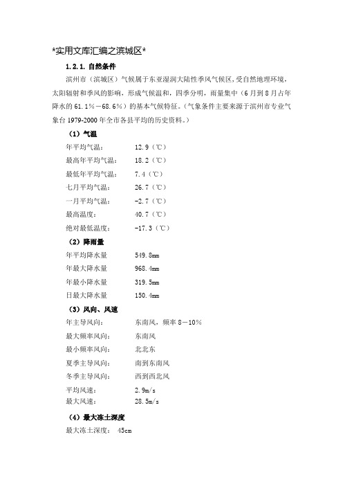 实用文库汇编之滨州自然环境及地质情况