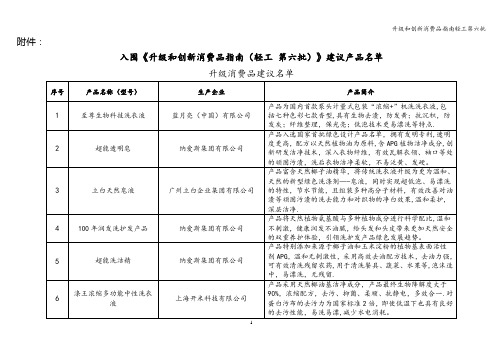 升级和创新消费品指南轻工第六批