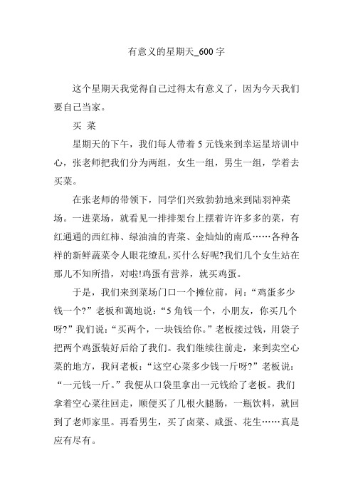 有意义的星期天_600字