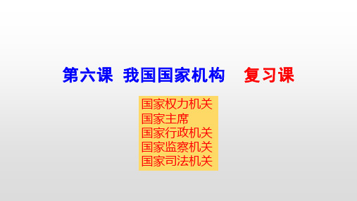 部编版八年级下册道德与法治6课我国国家机构复习