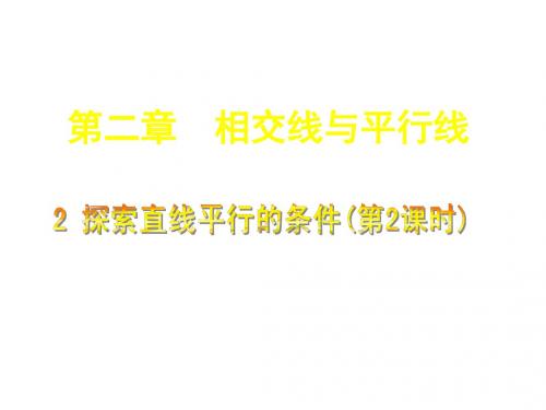 北师大版七年级数学下册课件：2.2 探索直线平行的条件2