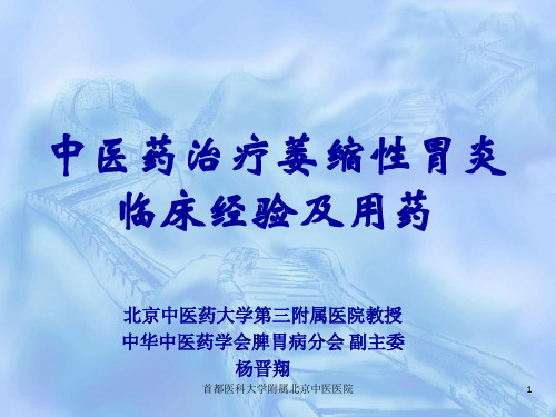 修改复合版中医药治疗萎缩性胃炎临床经验及用药PPT课件