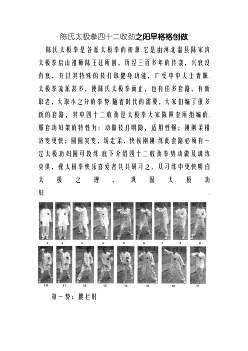 陈氏太极拳四十二发劲