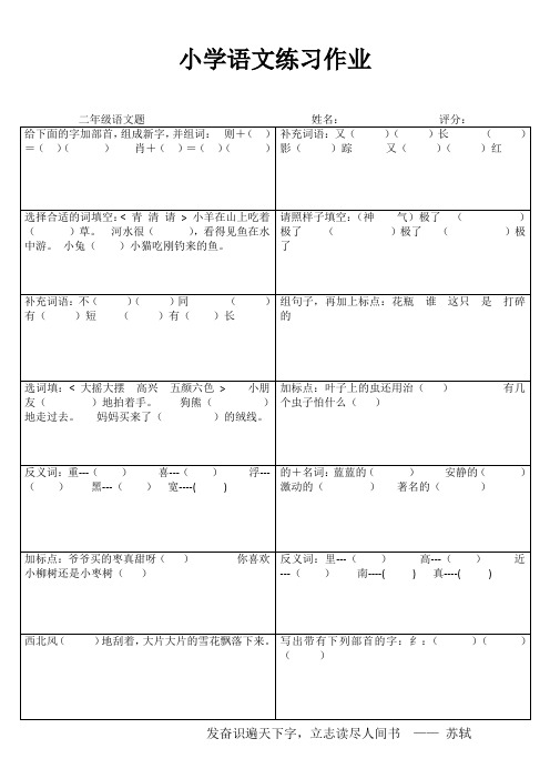小学二年级语文精题选做VIII (79)