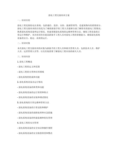 弱电工程交接培训方案