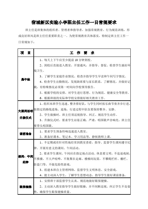 班主任工作一日常规