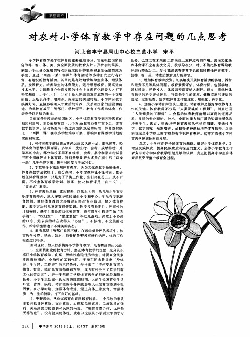 对农村小学体育教学中存在问题的几点思考