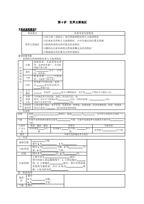 届高考地理第一轮复习第讲 世界主要地区教案