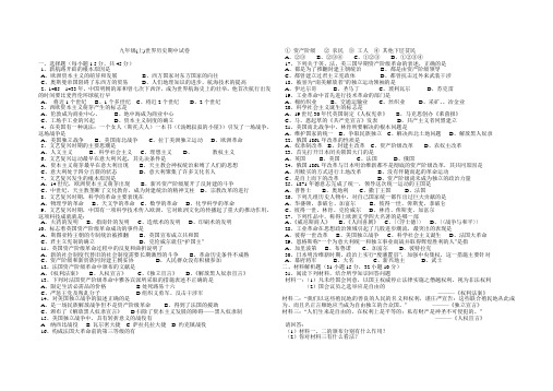 九年级(上)世界历史期中试卷