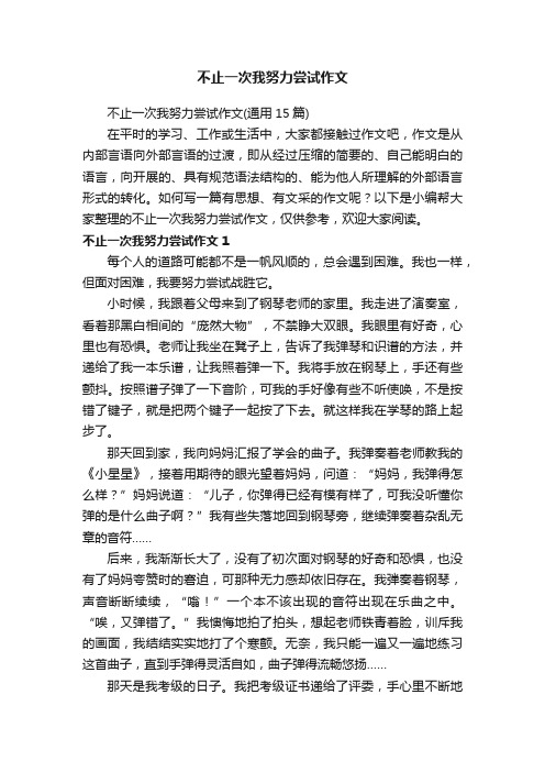不止一次我努力尝试作文