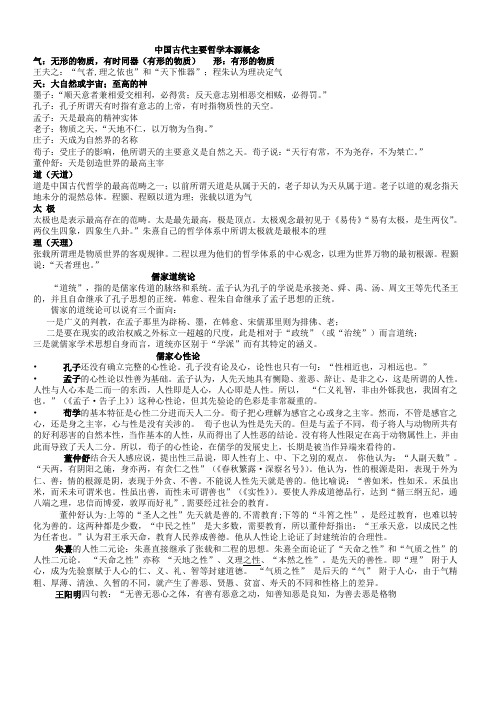 中国古代主要哲学本源概念