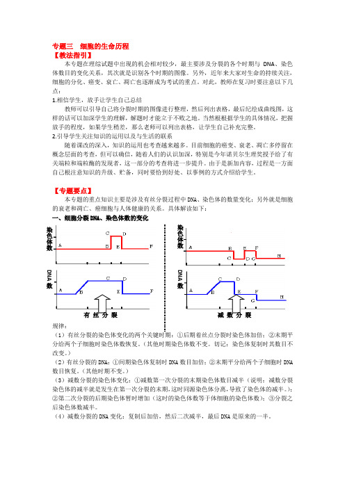 高三生物二轮高考考点归纳专题三细胞生命历程