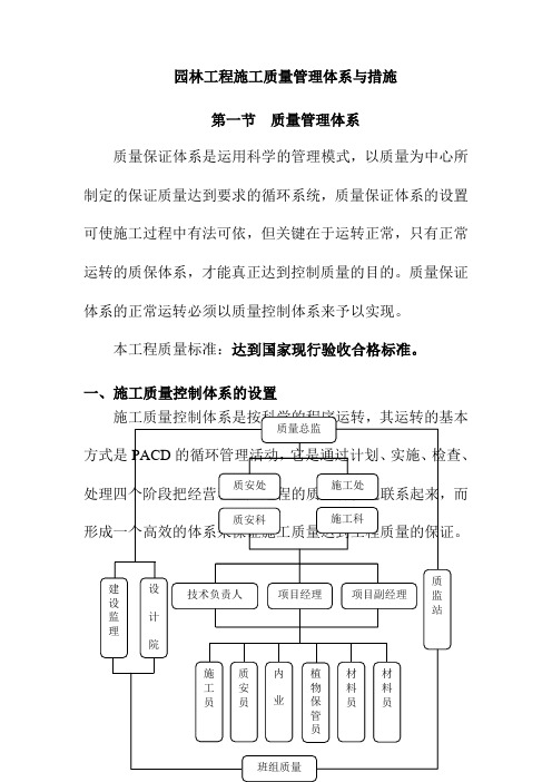 园林工程施工质量管理体系与措施