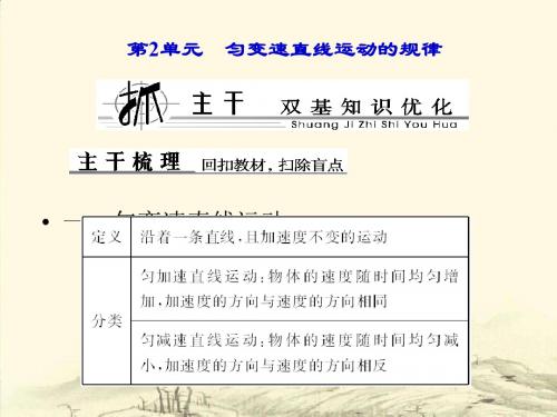 【精品课件】匀变速直线运动的规律课件