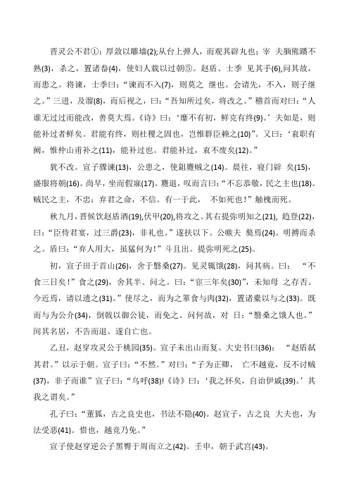 晋灵公不君原文、注释、译文