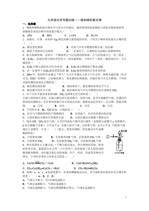 碳和碳的化合物训练题