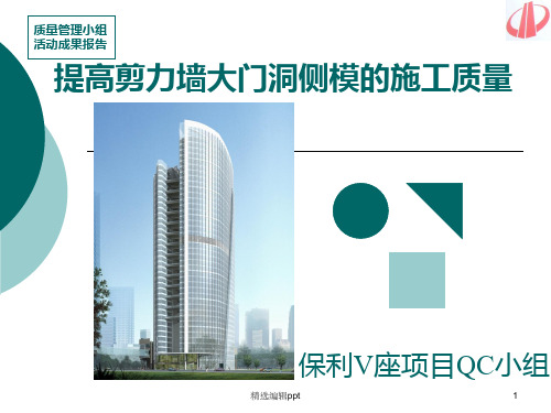 提高剪力墙大门洞侧模的施工质量ppt课件