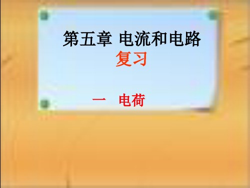 人教版第五章《电流和电路》复习ppt课件解析
