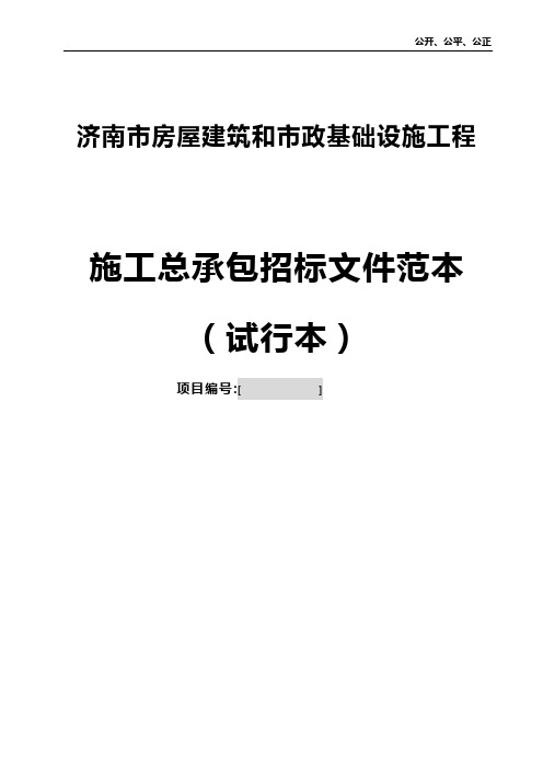 济南施工总承包招标文件范本