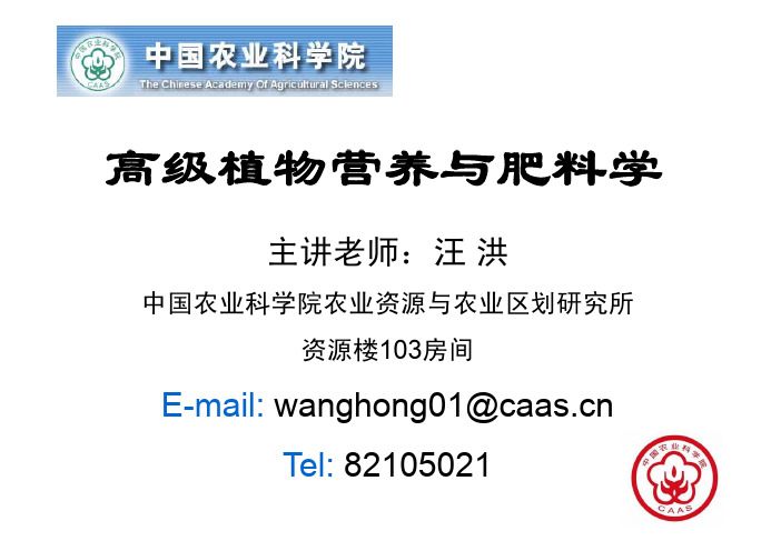 第十章 植物镁素营养与镁肥施用