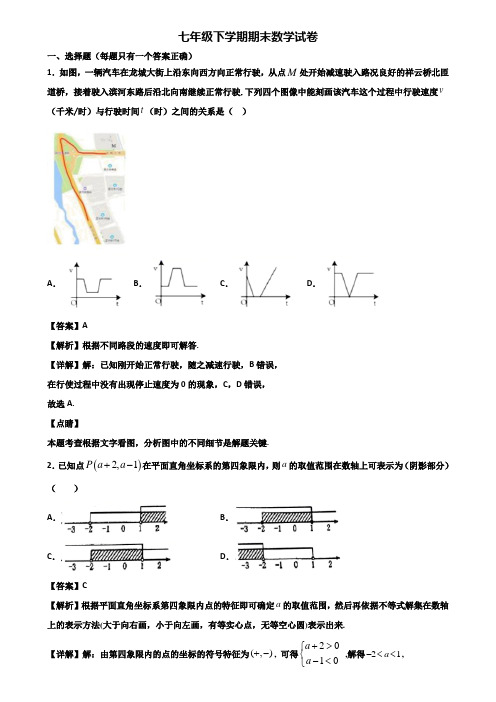 ★试卷3套精选★宜兴市某知名实验中学2021届七年级下学期期末复习检测数学试题