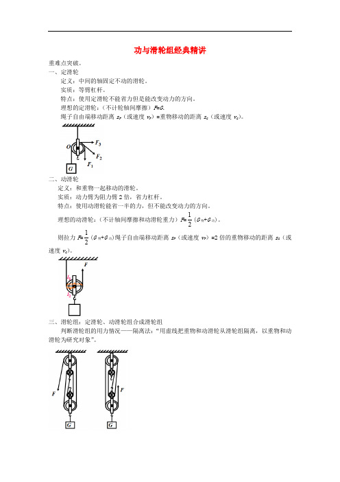 中考物理重难点突破与金题精讲功与滑轮组
