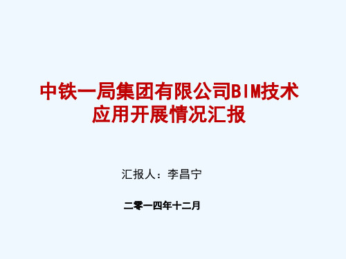 技术研发中心-中铁一局集团有限公司BIM技术应用开展情况汇报
