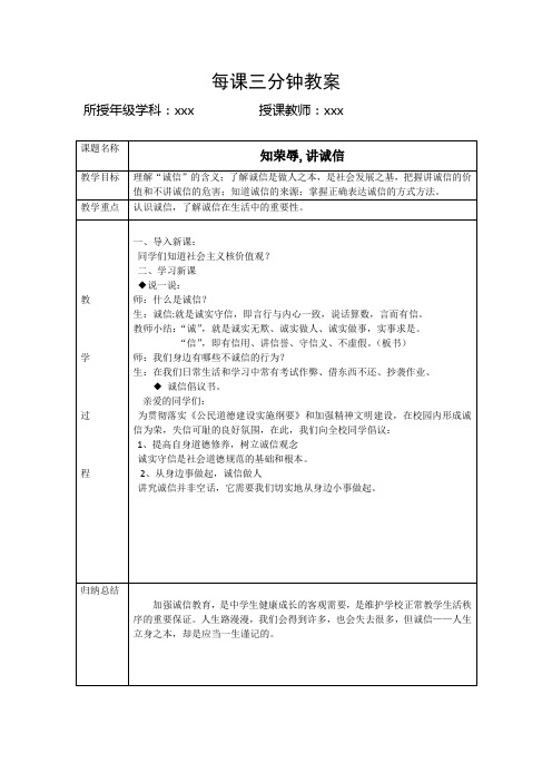社会主义核心价值观  诚信