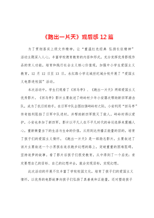 《跑出一片天》观后感